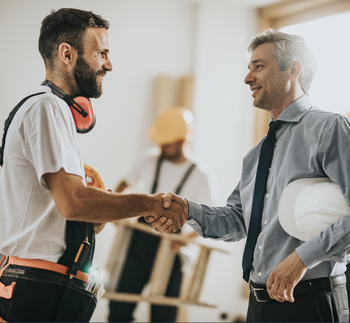 contractors shaking hands